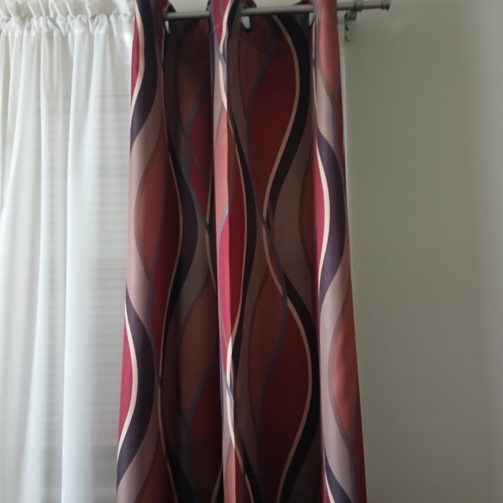 Elegant Red and Brown Curtains - Picture 3 of 3